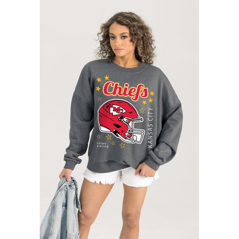 KANSAS CITY CHIEFS Ready To Rumble Fleece Crewneck Pullover