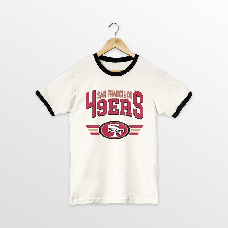 SAN FRANCISCO 49ERS SWIFT STRIKE VINTAGE RINGER TEE