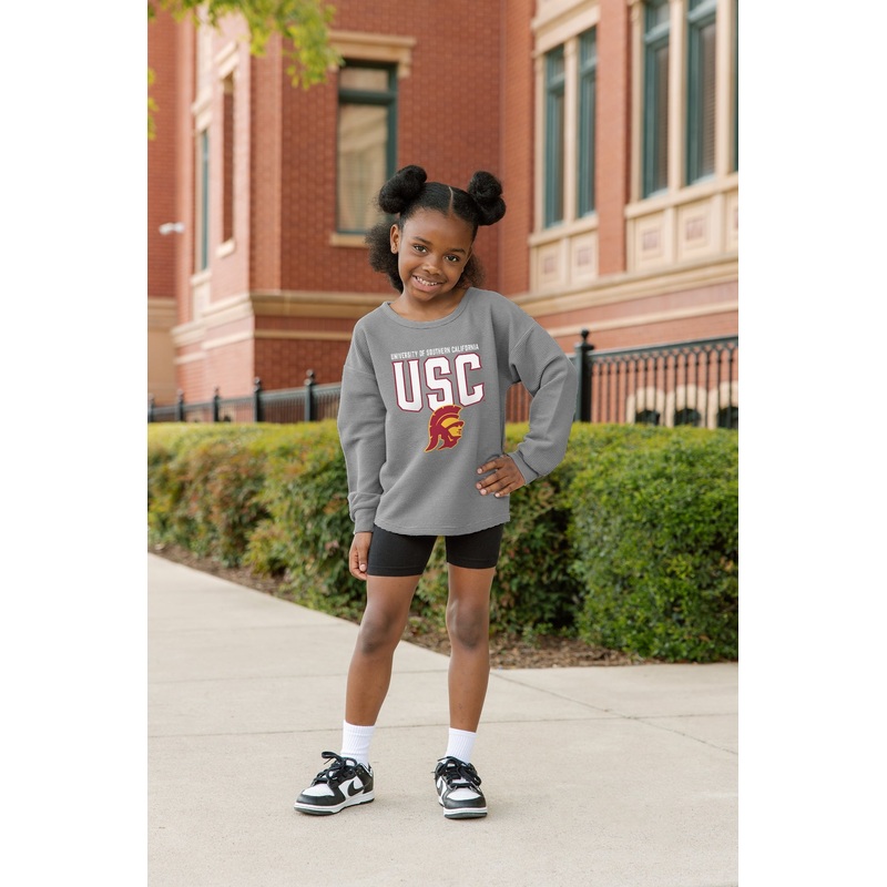 USC TROJANS PURE MOTION KIDS VINTAGE WASH CORDED PULLOVER