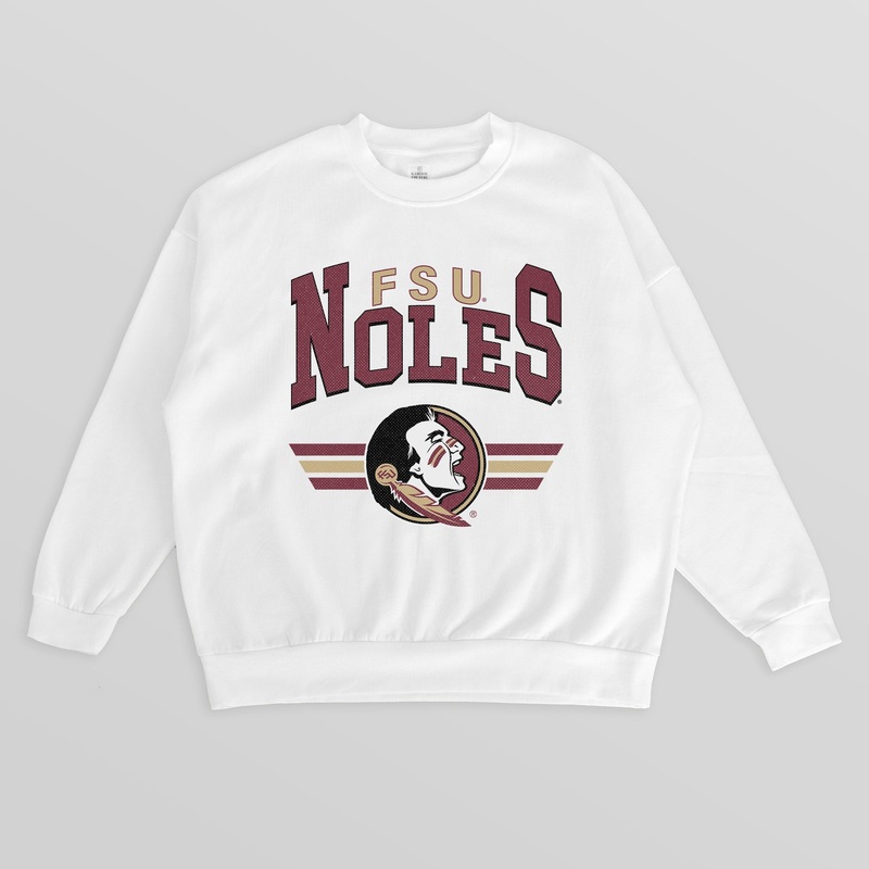 FLORIDA STATE SEMINOLES SWIFT STRIKE PREMIUM FLEECE DROP SHOULDER CREWNECK PULLOVER