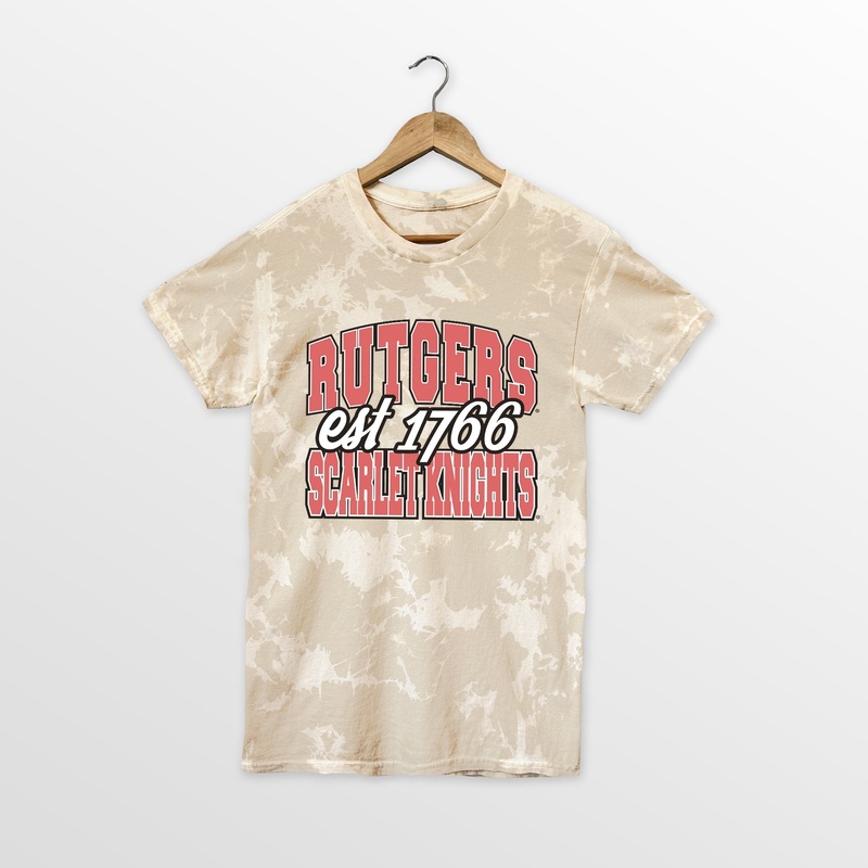 RUTGERS SCARLET KNIGHTS DEEP ROOTS BLEACH WASH TEE