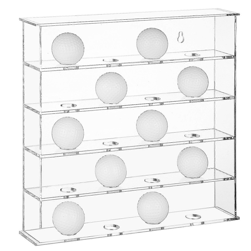 Golf Ball Display Case Wall Mount Acrylic Shadow Box Holder for Collectors Stylish Secure Memorabilia Rack Modern Home Office Aesthetic