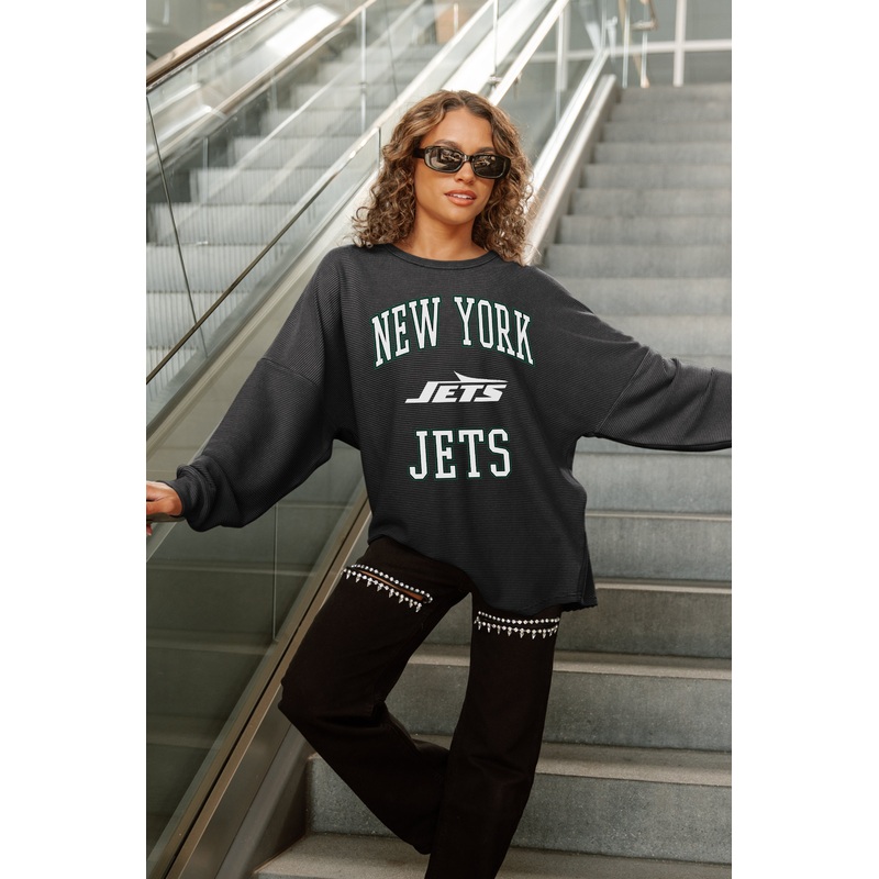 NEW YORK JETS RELENTLESS VINTAGE WASH CORDED PULLOVER