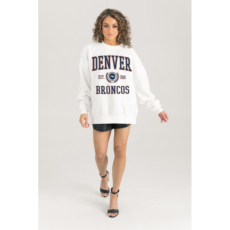 DENVER BRONCOS Timeless Triumph Fleece Crewneck Pullover