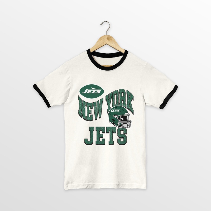 NEW YORK JETS HARD EARNED VINTAGE RINGER TEE