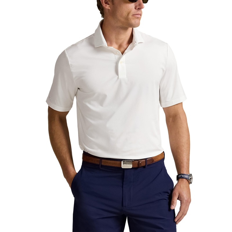 RLX Ralph Lauren Classic Fit Lightweight Airflow Golf Polo Shirt – Ceramic White