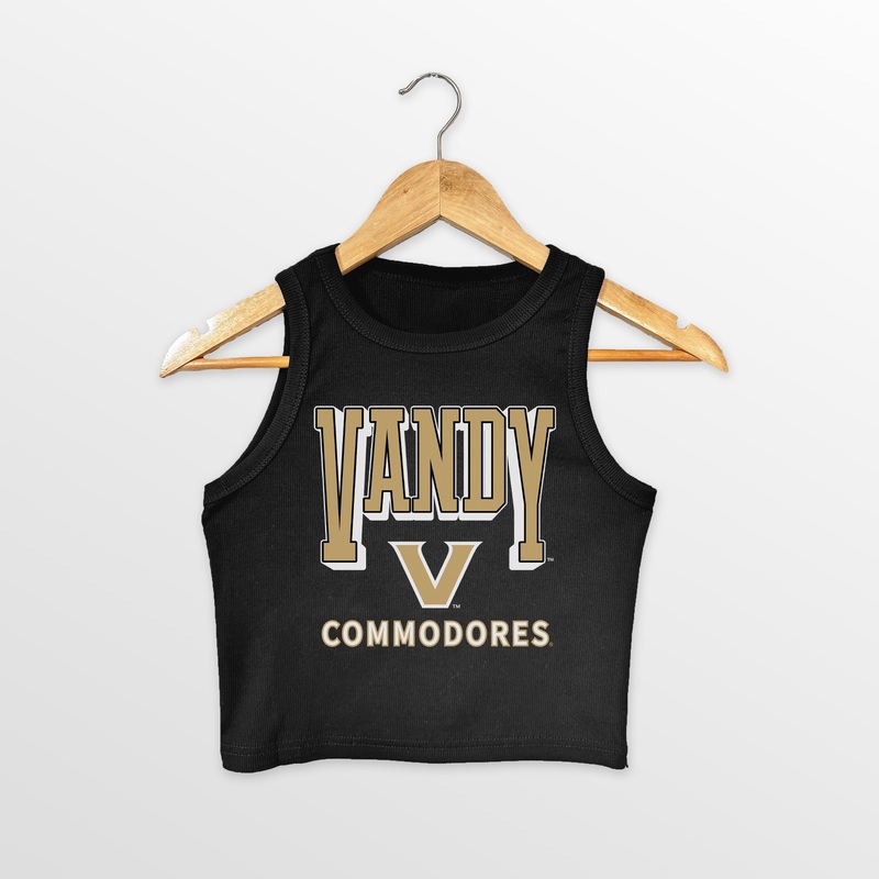 VANDERBILT COMMODORES PURE VICTORY ESSENTIAL RIBBED CROP TANK