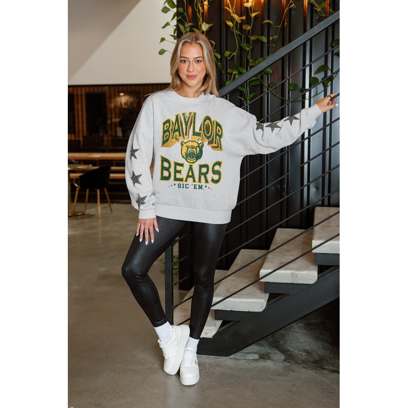 BAYLOR BEARS RESILIENCE STAR EMBELLISHED CREW SWEATSHIRT