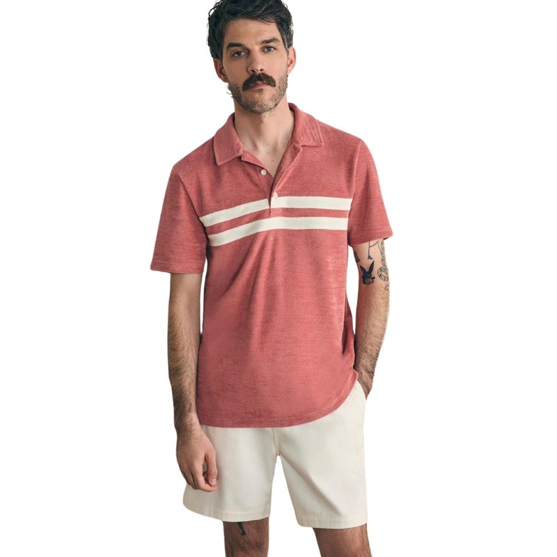 Faherty Men’s Cabana Towel Terry Surf Stripe Shirt
