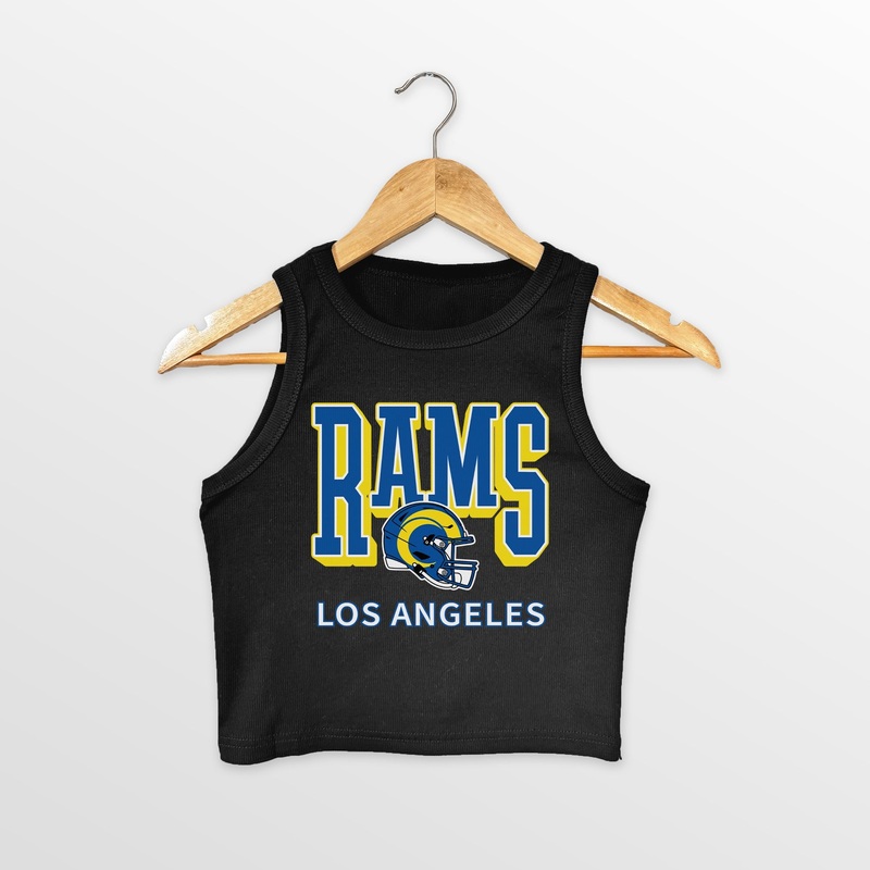 LOS ANGELES RAMS PURE VICTORY ESSENTIAL RIBBED CROP TANK