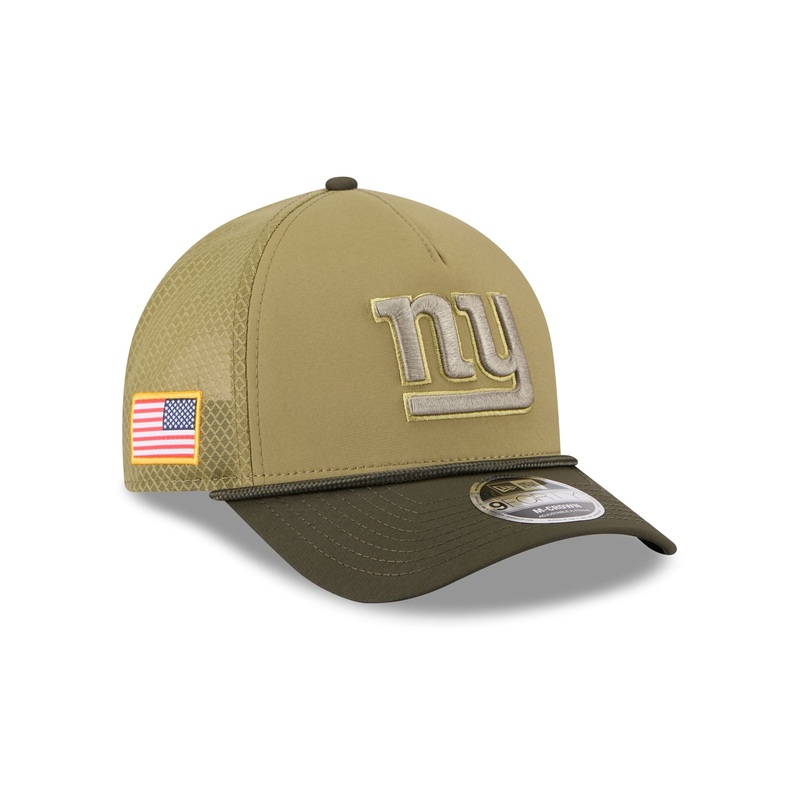 New York Giants 2025 Salute to Service 9FORTY M-Crown A-Frame Trucker Hat