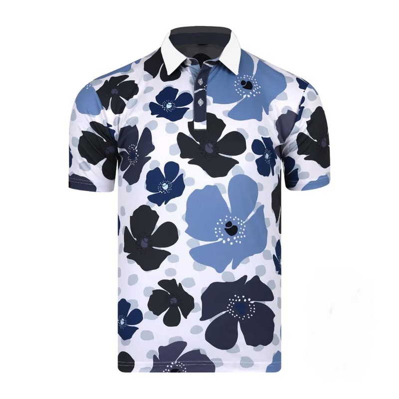 Swannies Mellblom Polo|White Blue Gray|White Marine|Small|Medium|Large|X-Large|XX-Large|XXX-Large