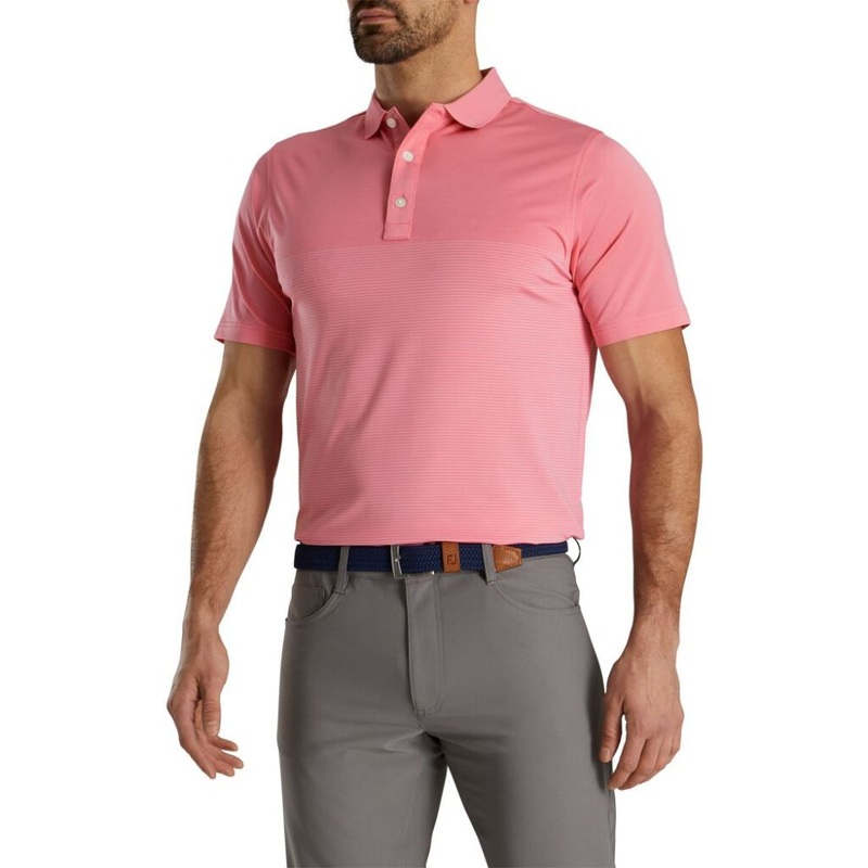 Footjoy Men’s Engineered Pin Stripe Lisle Golf Polo