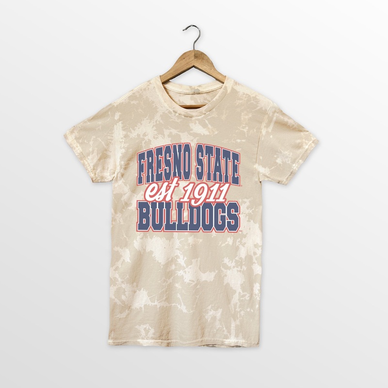 FRESNO STATE BULLDOGS DEEP ROOTS BLEACH WASH TEE
