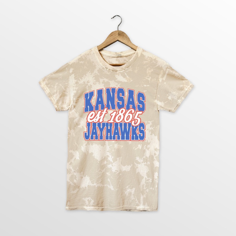 KANSAS JAYHAWKS DEEP ROOTS BLEACH WASH TEE
