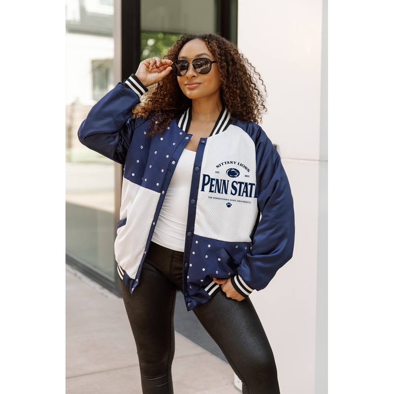 PENN STATE NITTANY LIONS INNER DRIVE THROWBACK VARSITY BOMBER JACKET