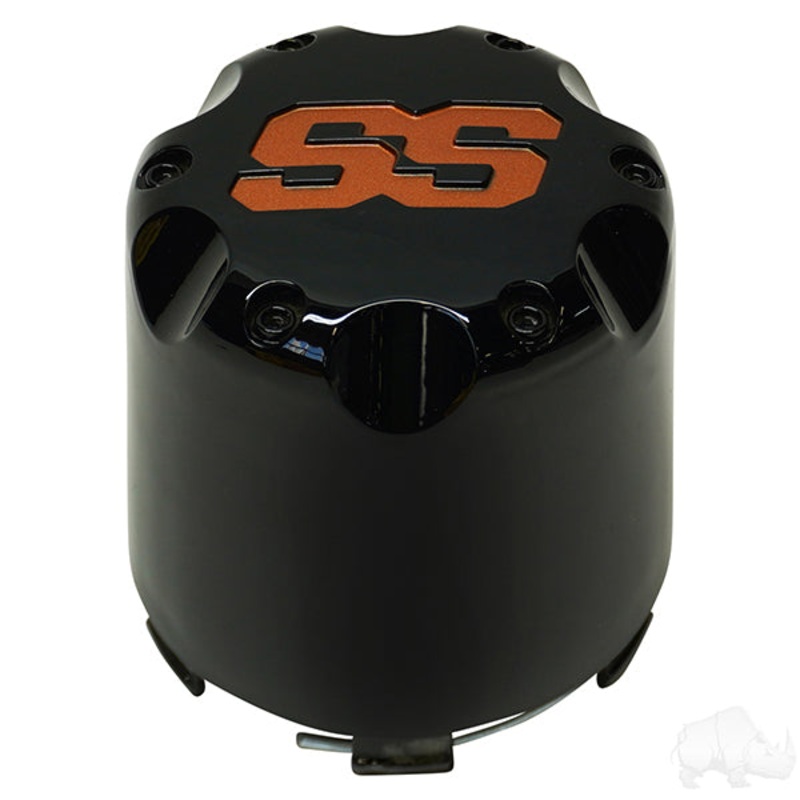Center Cap, Black with Orange SS PN# TIR-SS002-BO