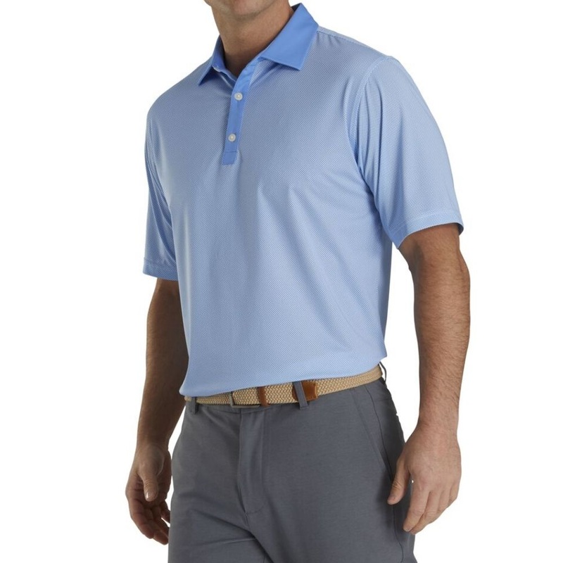 Footjoy Stretch Lisle Mini Check Print Polo