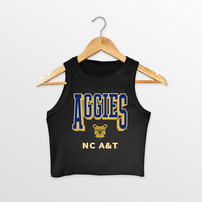 NORTH CAROLINA A&T STATE AGGIES PURE VICTORY ESSENTIAL RIBBED CROP TANK