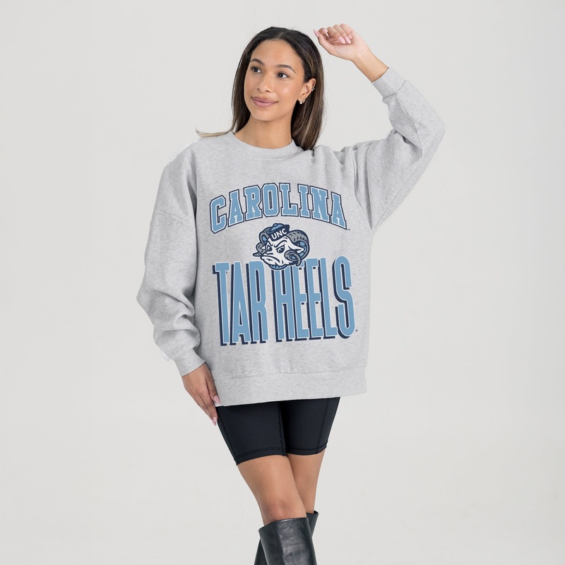 NORTH CAROLINA TAR HEELS FIERCE FOCUS PREMIUM FLEECE DROP SHOULDER CREWNECK PULLOVER