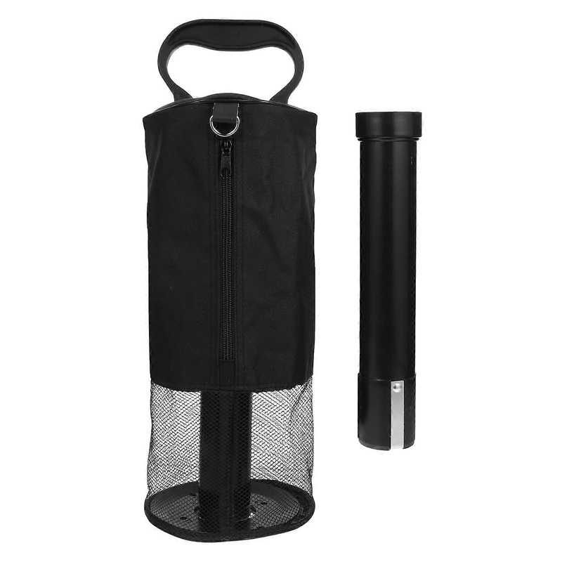 Golf Ball Retriever Tube For Back Injury Prevention Featuring A Portable 2-Section Design In Black Nylon 1Set