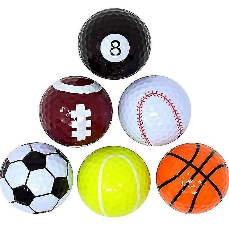 GYFDYM Fun Sport Golf Balls (set Of 6), Unisex, Multicolor