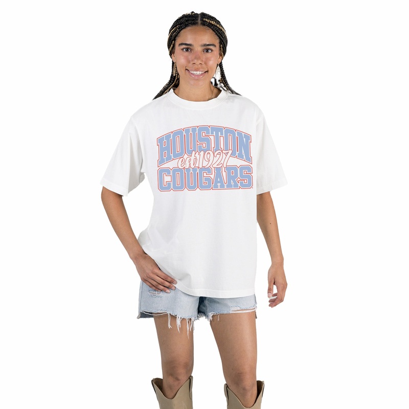 HOUSTON COUGARS BLUE BLITZ WASHED RELAXED FIT TEE