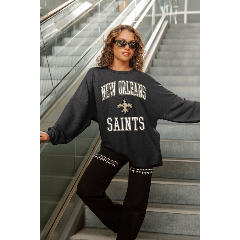 NEW ORLEANS SAINTS RELENTLESS VINTAGE WASH CORDED PULLOVER