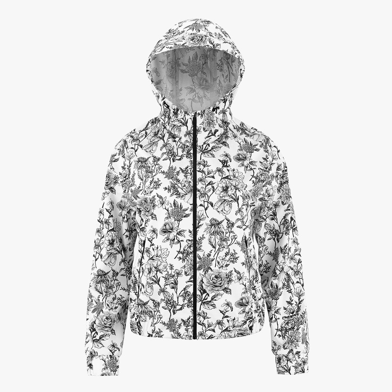 PATTERN RAIN HOOD JUMPER|WHITE|S|M
