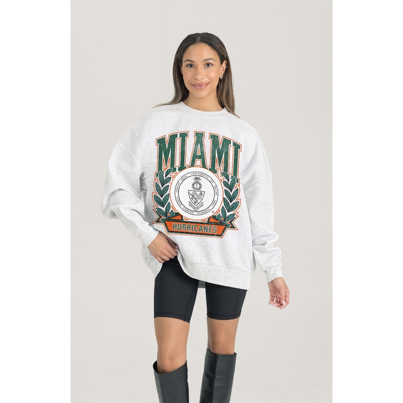 MIAMI HURRICANES Heritage Fleece Crewneck Pullover