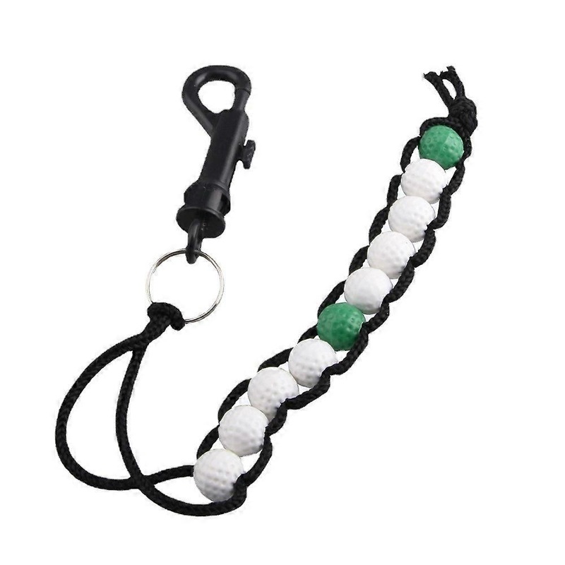 Golf Ball Counter Golf Beaded Scorer Plastic Golf Ball Putter Counter(White+Green)(1Pcs)