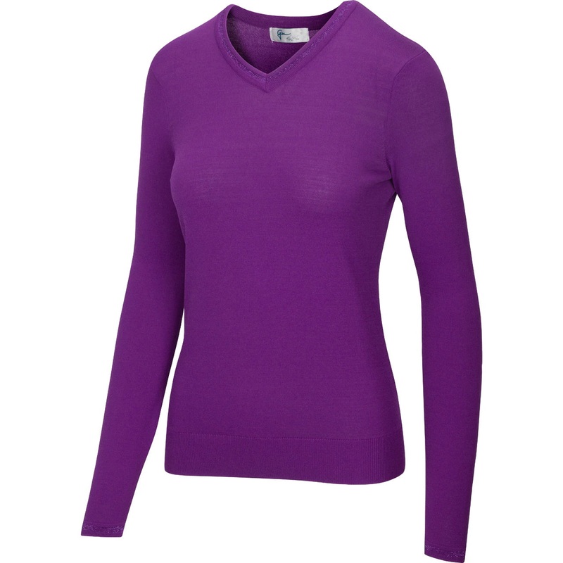 Greg Norman Women’s Lurex Tipped V-Neck Sweater