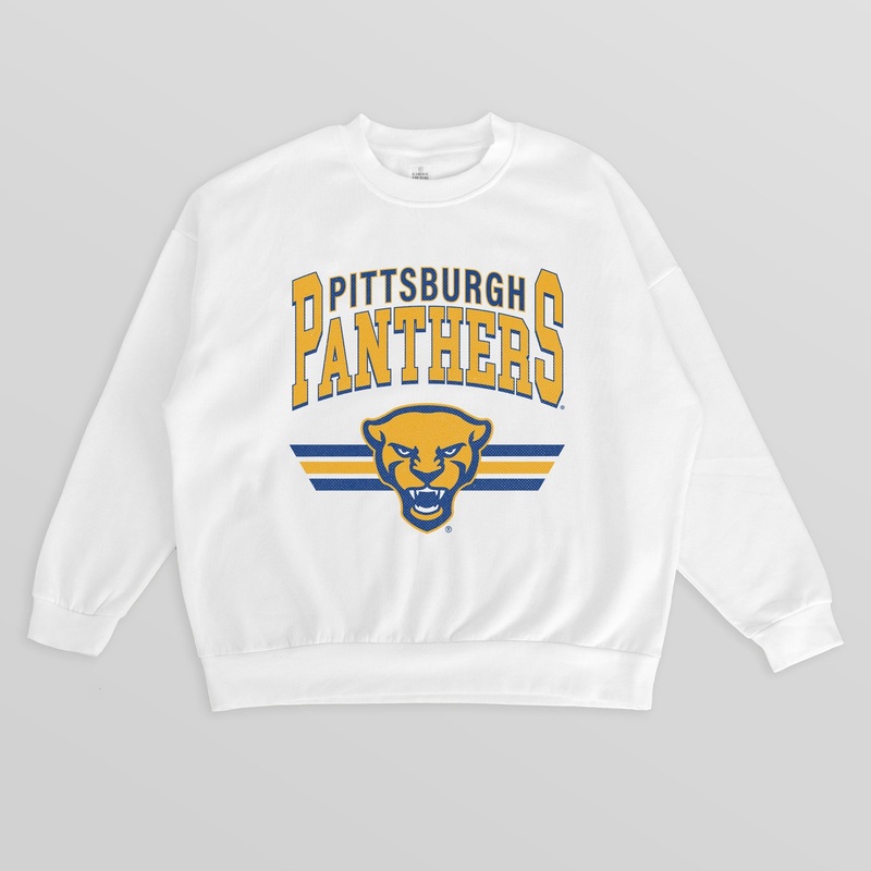 PITTSBURGH PANTHERS SWIFT STRIKE PREMIUM FLEECE DROP SHOULDER CREWNECK PULLOVER