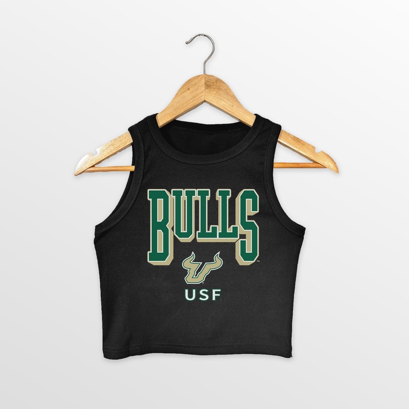 SOUTH FLORIDA BULLS PURE VICTORY ESSENTIAL RIBBED CROP TANK