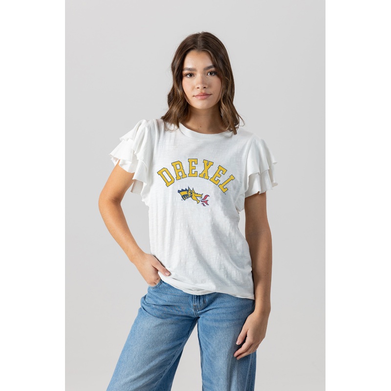 DREXEL UNIVERSITY DRAGONS All In To Win Flutter Crewneck Top