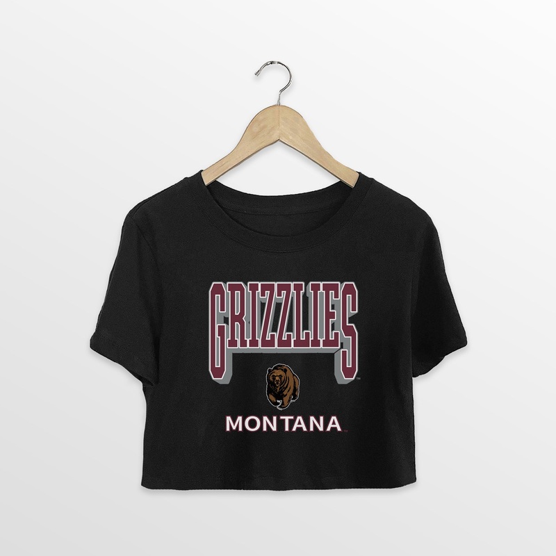 MONTANA GRIZZLIES PURE VICTORY CLASSIC CROP TEE