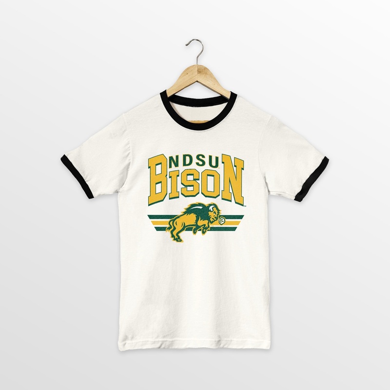 NORTH DAKOTA STATE BISON SWIFT STRIKE VINTAGE RINGER TEE