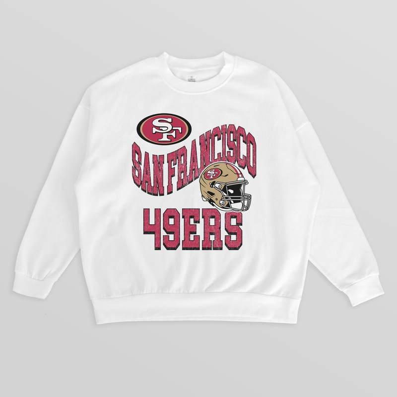 SAN FRANCISCO 49ERS HARD EARNED PREMIUM FLEECE CREWNECK PULLOVER