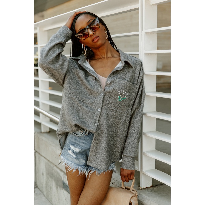SOUTH FLORIDA BULLS Switch It Up Button-Down Shacket
