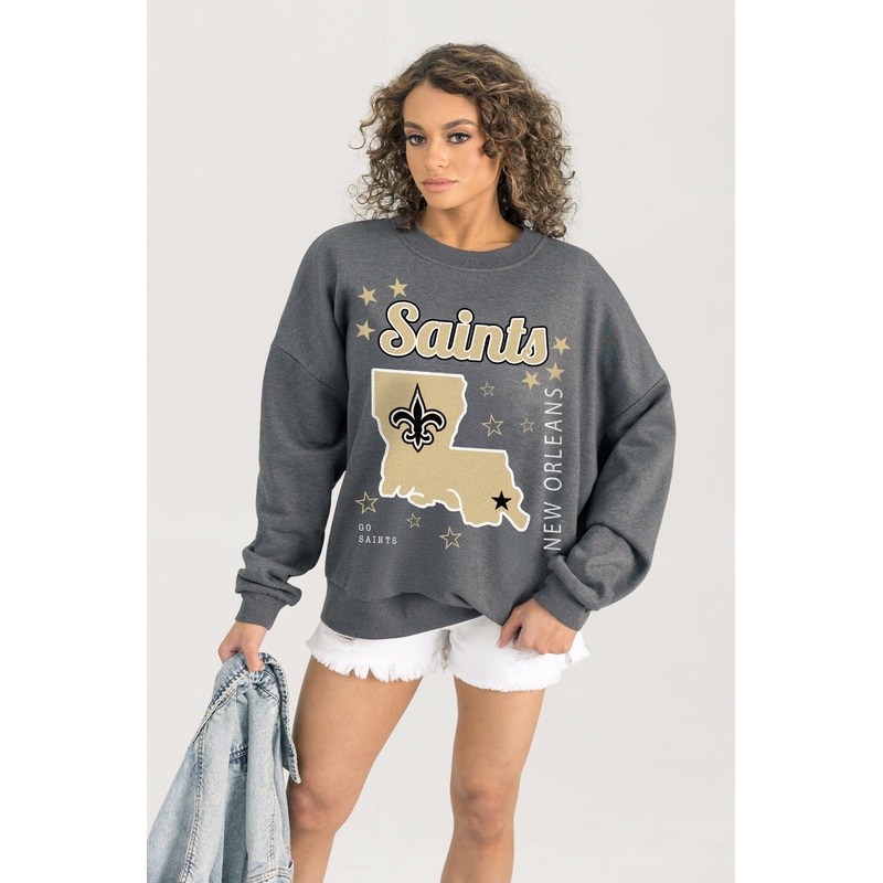 NEW ORLEANS SAINTS Ready To Rumble Fleece Crewneck Pullover