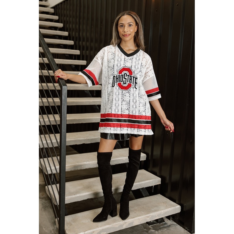 OHIO STATE BUCKEYES HIGH NOTE LACE FASHION JERSEY