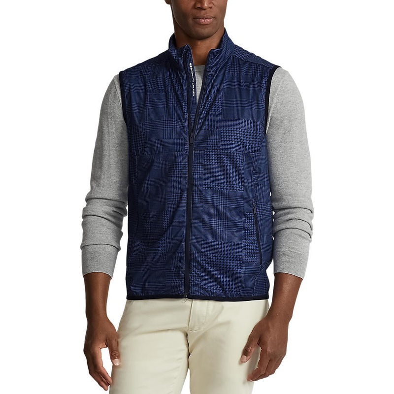 RLX Ralph Lauren Stratus Plaid Full Zip Vest – French Navy Glen Plaid
