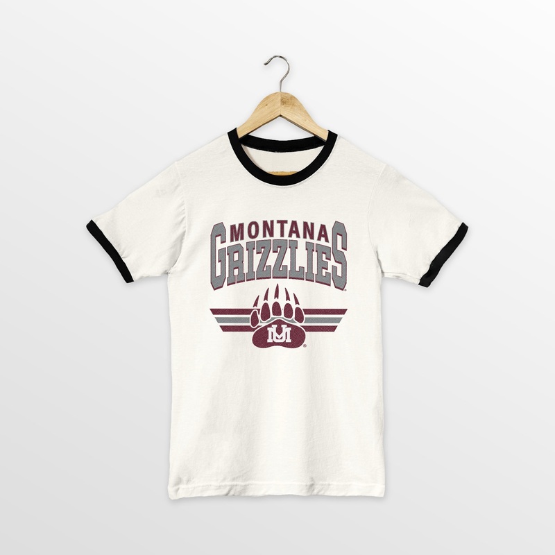 MONTANA GRIZZLIES SWIFT STRIKE VINTAGE RINGER TEE