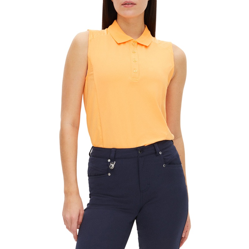 Rohnisch Women’s Rumie Sleeveless Golf Polo Shirt – Blazing Orange