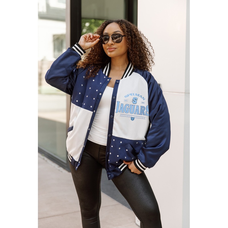 SPELMAN COLLEGE JAGUARS INNER DRIVE THROWBACK VARSITY BOMBER JACKET