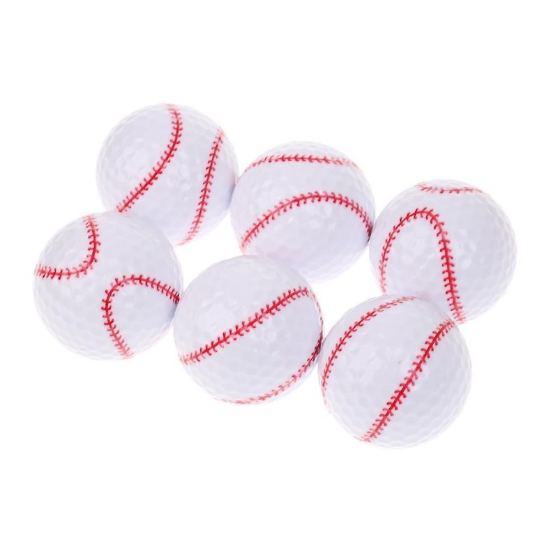 6 Pieces Baseball Pattern Novelty Golf Balls Set Practice Golf Accessory