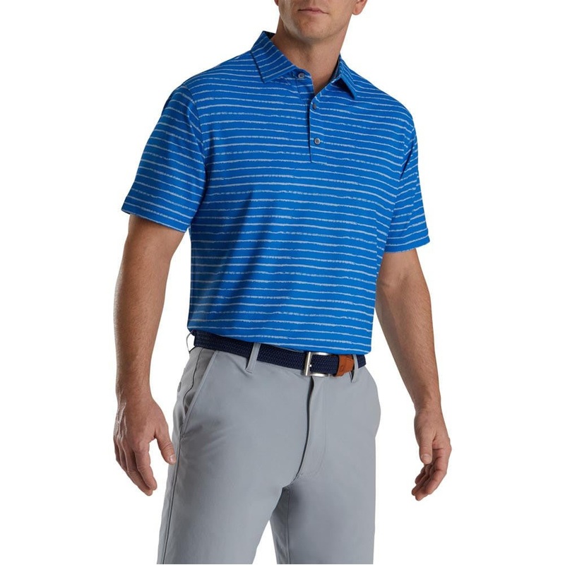 FootJoy Chalk Line Print Stretch Pique Self Collar Polo