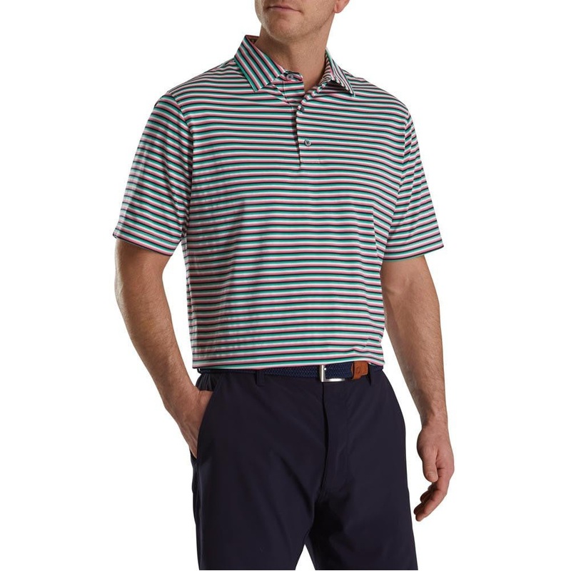 FootJoy Multi Stripe Lisle Self Collar Polo