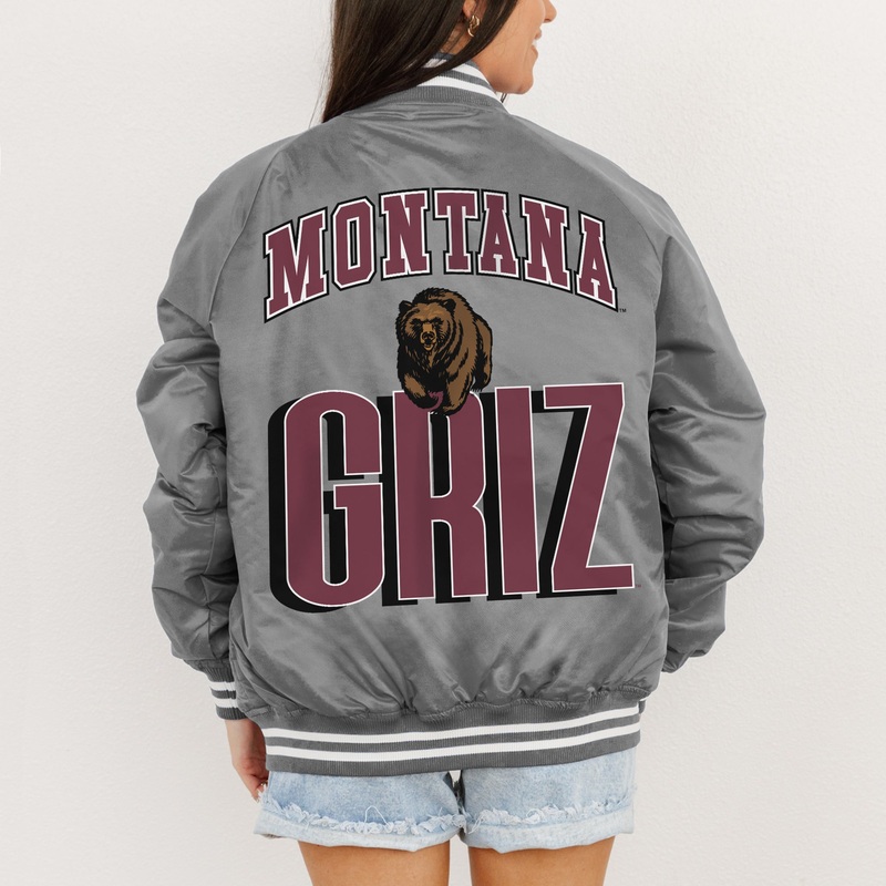 MONTANA GRIZZLIES FIERCE FOCUS SPORT STRIPE VARSITY JACKET