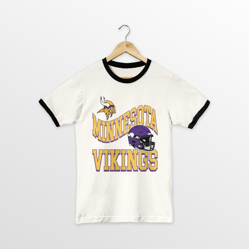 MINNESOTA VIKINGS HARD EARNED VINTAGE RINGER TEE